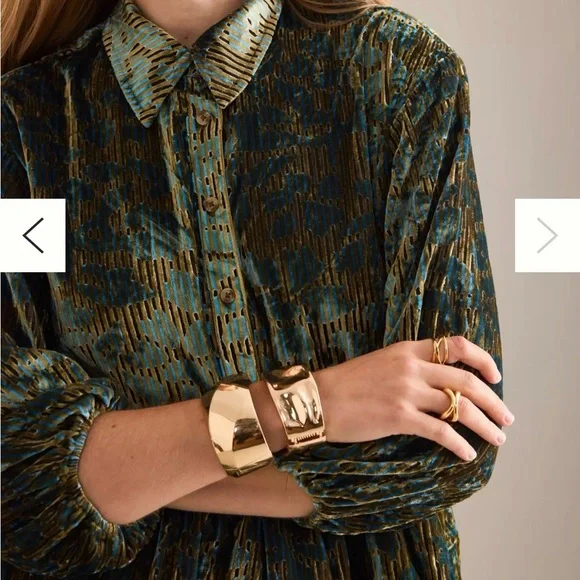 The Bettina Tiered Shirt Dress by Maeve: Mini Velvet Edition - Picture 3 of 10